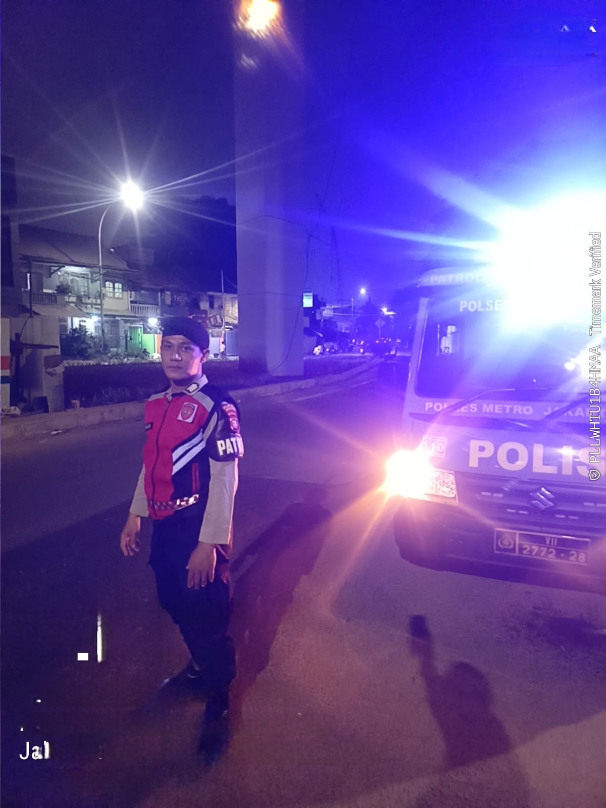 Sisir Sejumlah Titik Rawan Dini Hari, Patroli Blue Light Polsek Metro Menteng Pastikan Situasi Tetap Kondusif