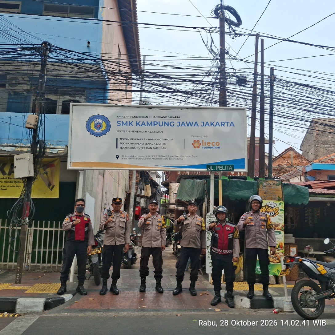 Gelar Patroli Cipta Kondisi Siang Hari, Polsek Johar Baru Antisipasi 3C dan Tawuran Pelajar