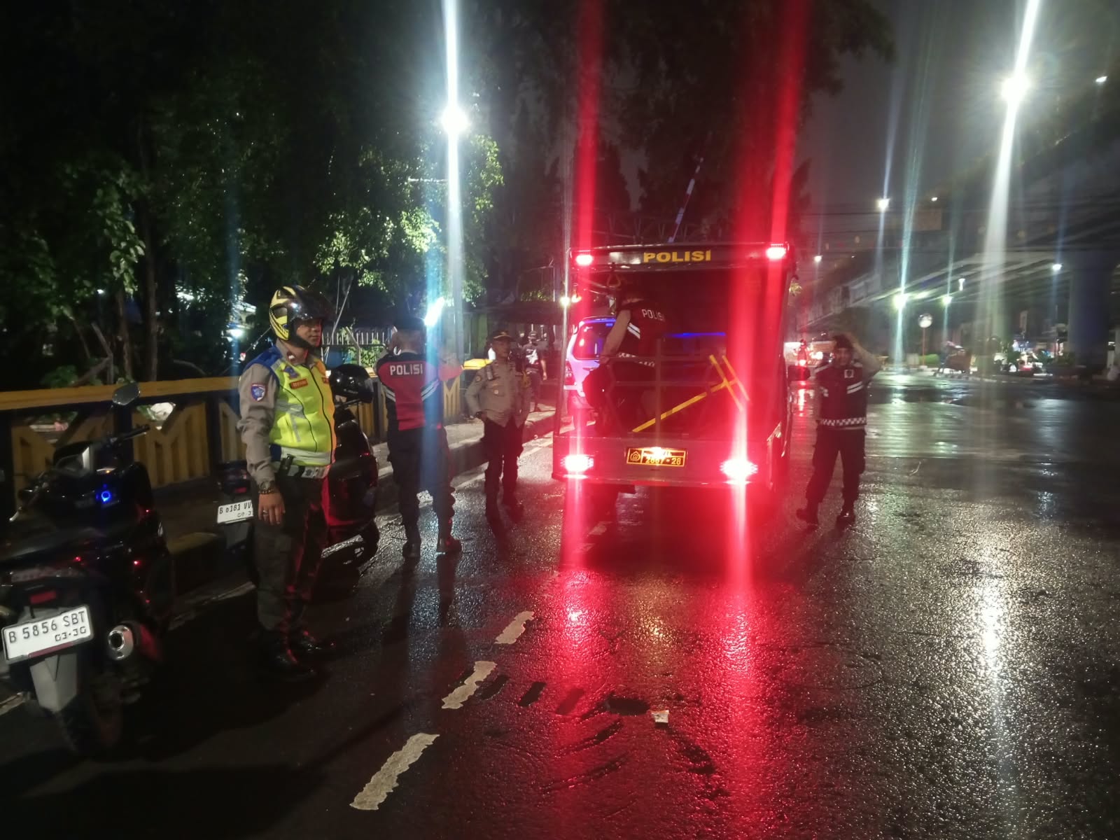 Patroli Blue Light, Polsek Metro Tanah Abang Sisir Sejumlah Titik Rawan Guantibmas