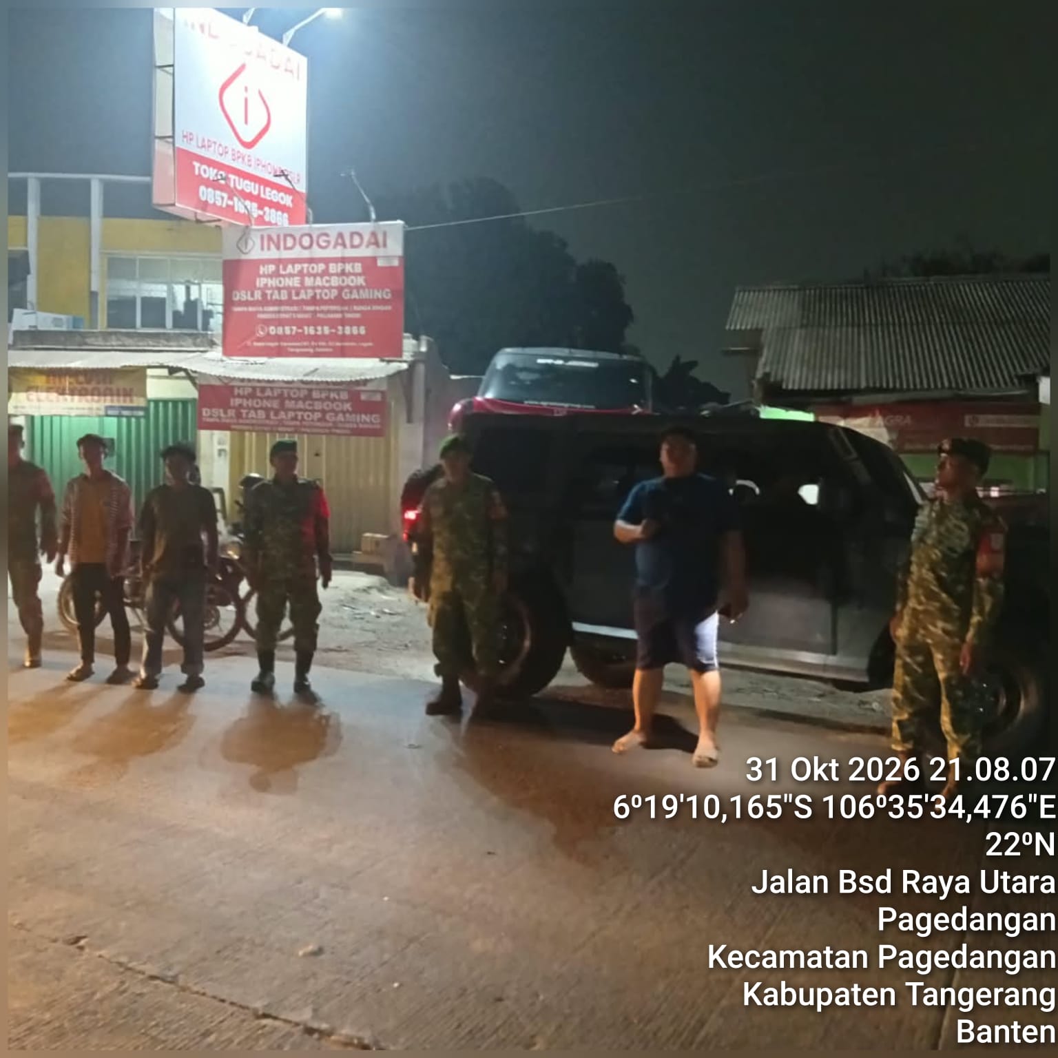Koramil 03/Legok Gelar Patroli Maung, Jaga Kondusivitas Wilayah Kabupaten Tangerang